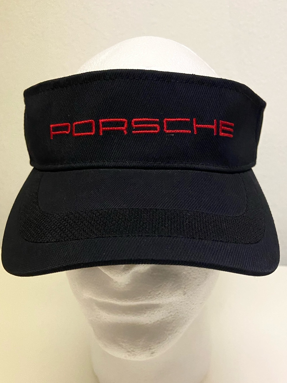 Official Porsche Driver's Selection Sports Visor Black with Red Logo Embroidered